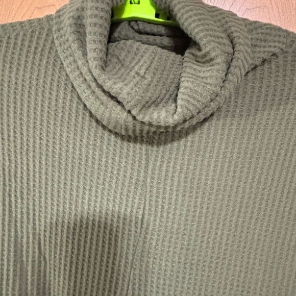 Zenana Thermal Sweater Olive Green Slouch Turtle Neck Oversized 3X - Picture 5 of 5